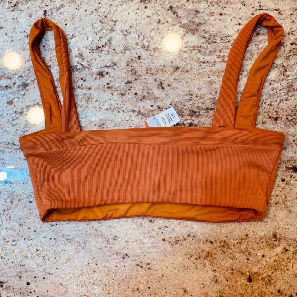 L* Space Lee Lee Ribbed Bikini Color AMBER Top and Bottom Size Large NWOT Beach - Picture 12 of 14